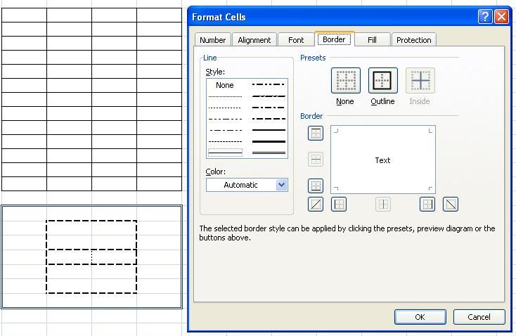 Format Cells - Border
